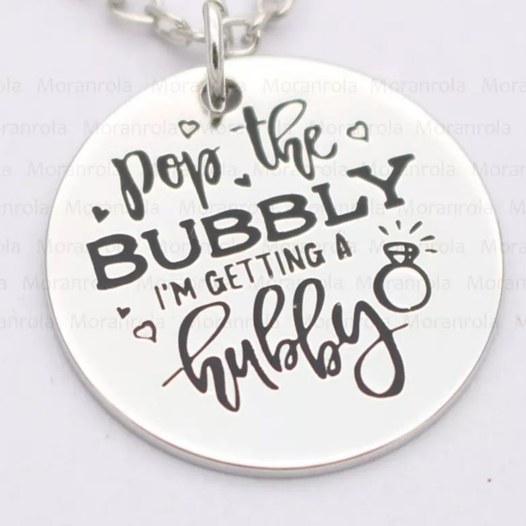 Engagement Necklace Pop The Bubbly .. Hubby Bride